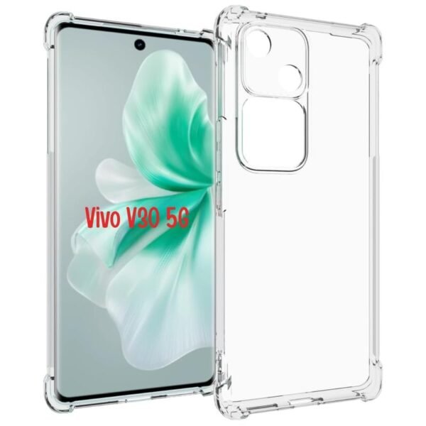 Designed for Vivo V30 5G Back Cover Case Soft Silicone Back Case Cover for Vivo V30 5G (Transparent)