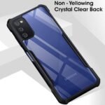 Back Cover Case for Samsung Galaxy A03s (Crystal Clear | Shockproof | Hybrid TPU & PC | Transparent Back | Black