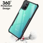 Back Cover Case for OnePlus 8T (Shockproof | Hybrid TPU & PC | Transparent | Black Bumper)