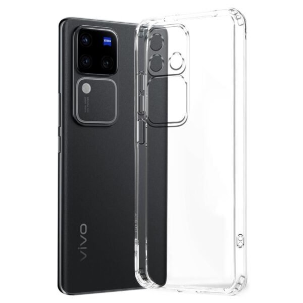 Shockproof Back Case Cover for Vivo V30 Pro 5G | Raised Bumps for Camera & Screen Protection | Ultra Clear Soft