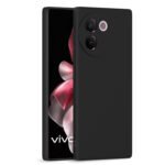 Vivo V30e 5G Back Cover Camera Protection Shockproof Soft Matte Silicone Back Case for Vivo V30e 5G (Black)