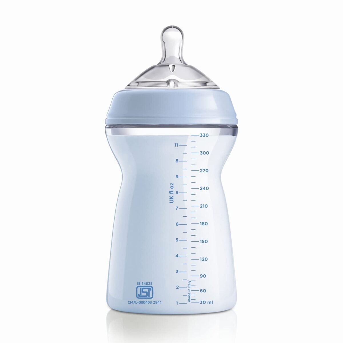 Chicco Natural Feeling 330ml Baby Milk Feeding Bottle with Wide Neck, Anti-Colic for Easy Milk Flow, for Babies & Toddlers 6m+