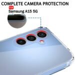 Back Cover Soft Case for Samsung Galaxy A15 5G | Best Camera Protection | Inbuilt Dust Plugs & Anti-Slip Grip | (Transparent)