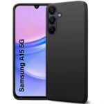 Silicone Back Cover Case for Samsung Galaxy A15 5G | Soft Micro-Fibre Lining Inside | Camera Protection Bump | (Silicone, Black)