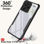 Crystal Clear Mi Redmi Note 13 Pro Plus 5G Back Cover Case | 360 Degree Protection | Shock Proof Design |