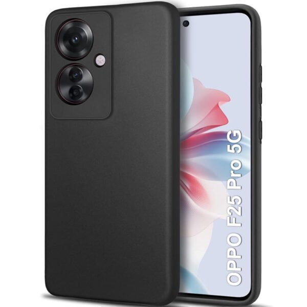 Oppo F25 Pro 5G | Slim Fit Protective Design | Ultra Matte Finish | Camera Protection Bump | (Silicone, Black)