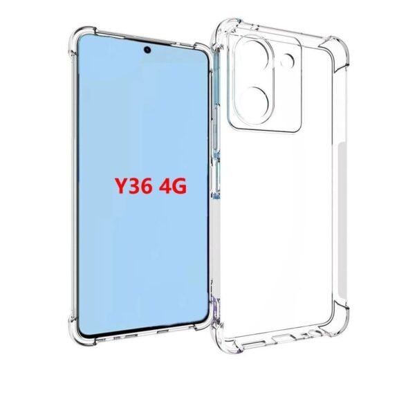 for vivo Y36, Phone Case Clear Transparent Reinforced Corners TPU Shock-Absorption Flexible Cell Phone Cover for vivo