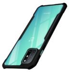 Back Cover Case for OnePlus 8T (Shockproof | Hybrid TPU & PC | Transparent | Black Bumper)