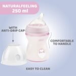 Chicco Natural Feeling Baby Milk Feeding Bottle with Wide Neck, Anti-Colic for Easy Milk Flow, for Babies & Toddlers 2m+, 250ml