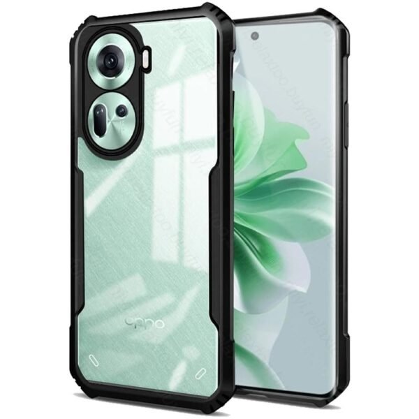 Case Oppo Reno 11 / Reno 11 Pro 5G Back Cover Shockproof Hybrid 360 Degree Protection Non Yellow Transparent Case (Black