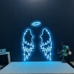 OMI Colours Beautiful Led Neon Wings Light Decor, feathers Wing Light Design for Wall Decoration, Selfie Booth | Big Large