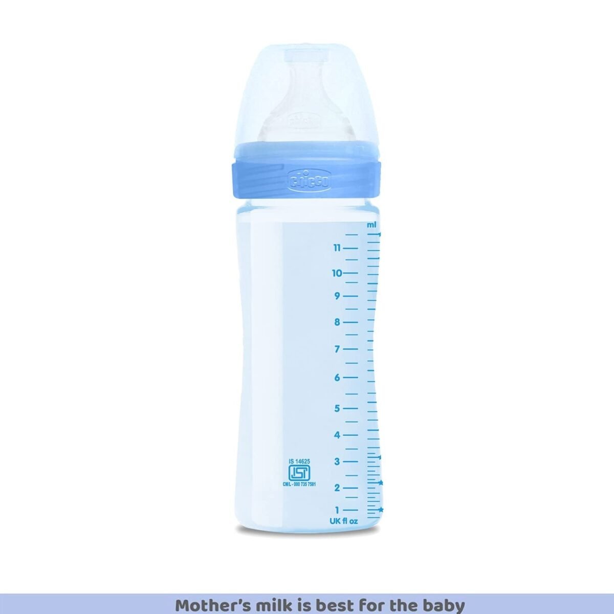 Chicco Well-Being Baby Coloured Feeding Bottle, Advanced Anti-Colic System, BPA Free, Hygienic Silicone Teat, Milk Bottle for