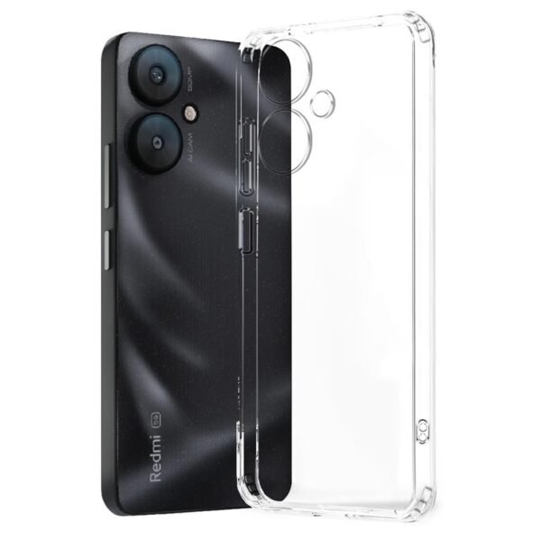 Shockproof Crystal Clear Back Case for Redmi 13C 5G / Poco M6 5G | Raised Bumps for Camera & Screen Protection |
