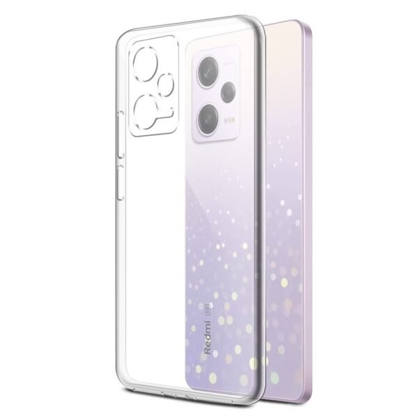 Soft Silicone Transparent Mobile Back Cover for Redmi Note 12 Pro 5G - (Transparent)