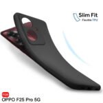 Oppo F25 Pro 5G | Slim Fit Protective Design | Ultra Matte Finish | Camera Protection Bump | (Silicone, Black)