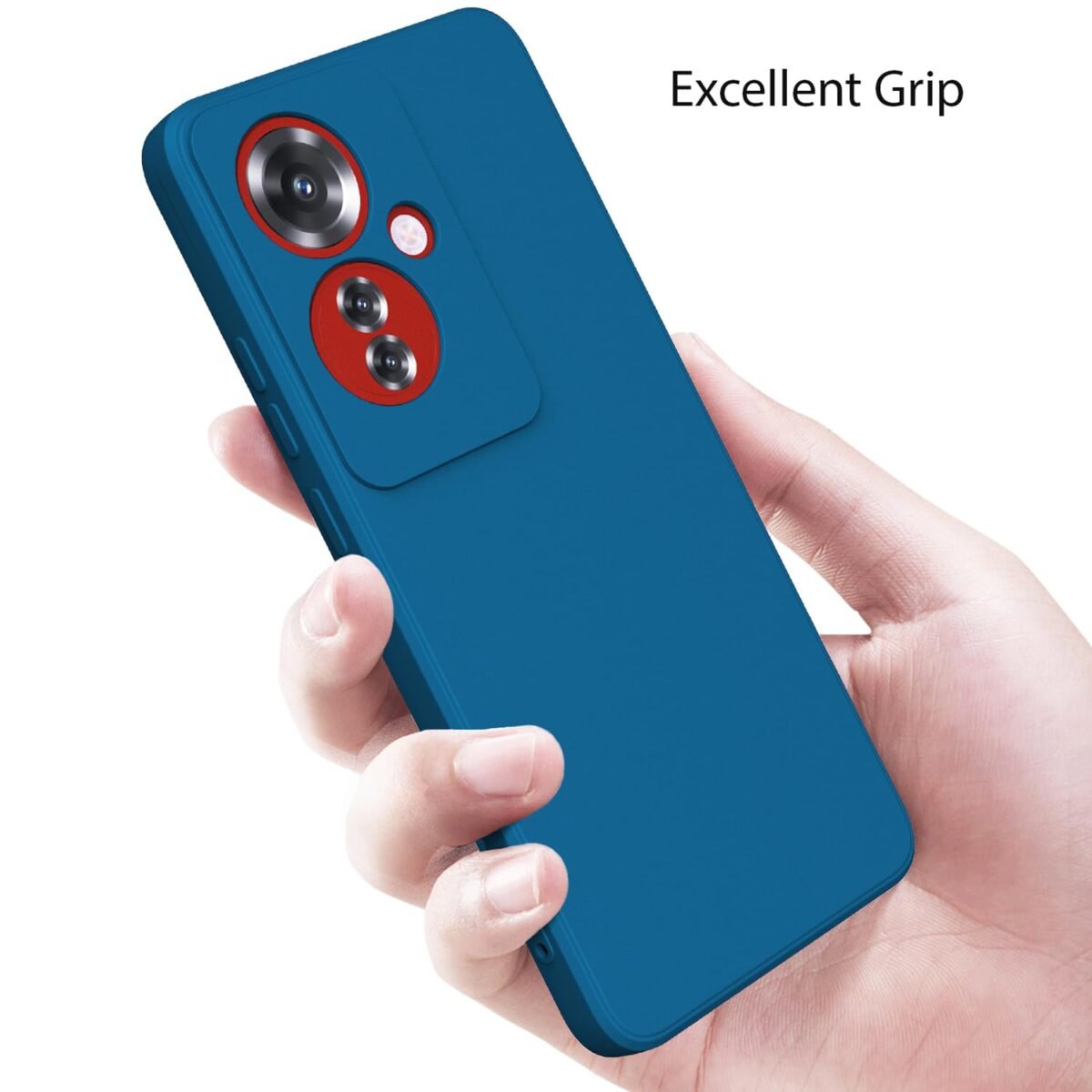 Protective Lens Flexible Back Cover for Oppo F25 Pro (5G) | Slim Silicone with Soft Lining Shockproof Case (Blue)