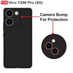 Vivo Y200 Pro (5G) Back Cover | Camera Bump Protection & Inner Velvet Fabric Lining | Ultra Slim Matte Soft Rubberised Case (Blue)