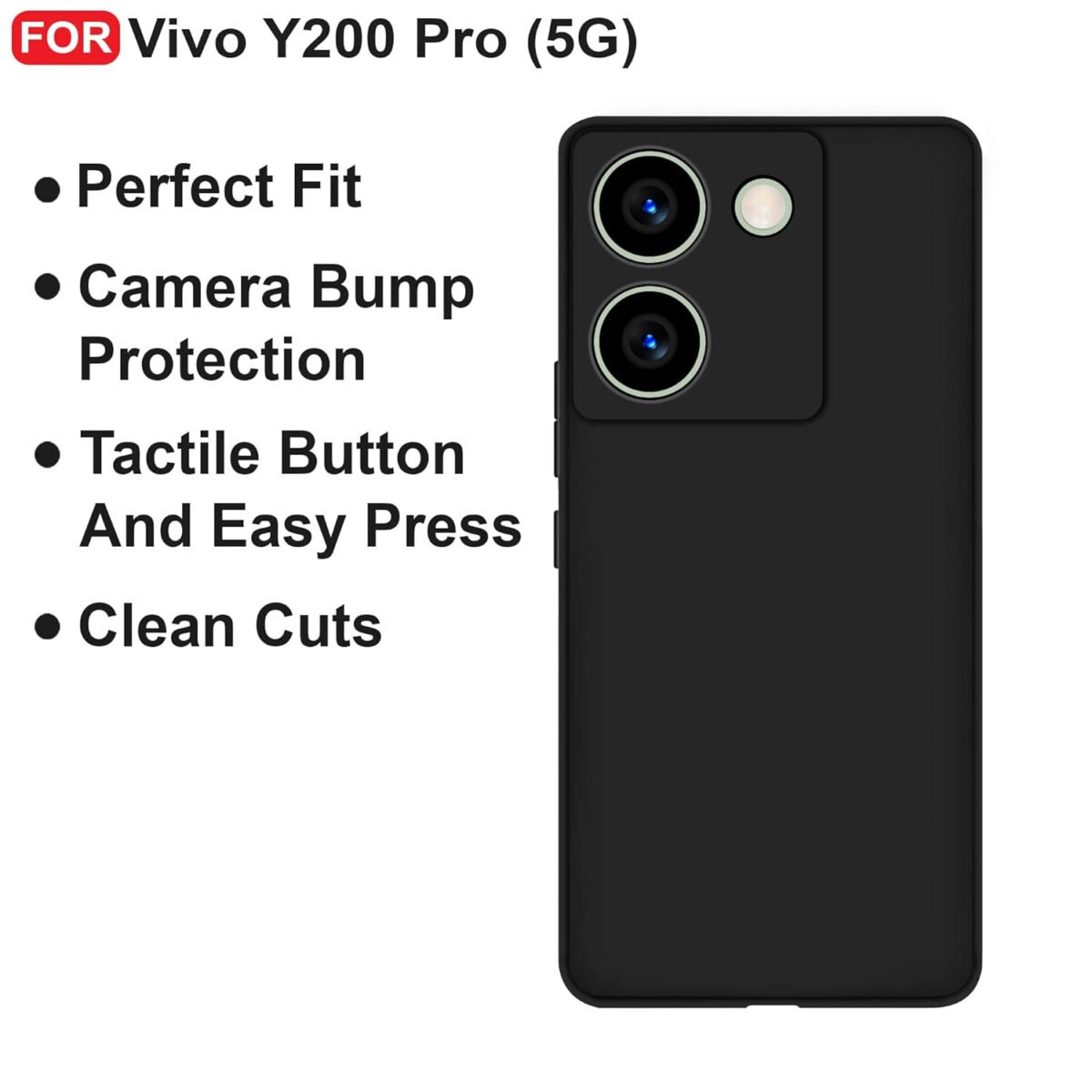 Vivo Y200 Pro (5G) Back Cover | Camera Bump Protection & Inner Velvet Fabric Lining | Ultra Slim Matte Soft Rubberised Case (Blue)