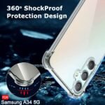 Shockproof Back Cover Case for Samsung Galaxy A34 5G | Raised Bumps for Camera & Screen Protection | Ultra Clear