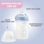 Chicco Natural Feeling 330ml Baby Milk Feeding Bottle with Wide Neck, Anti-Colic for Easy Milk Flow, for Babies & Toddlers 6m+