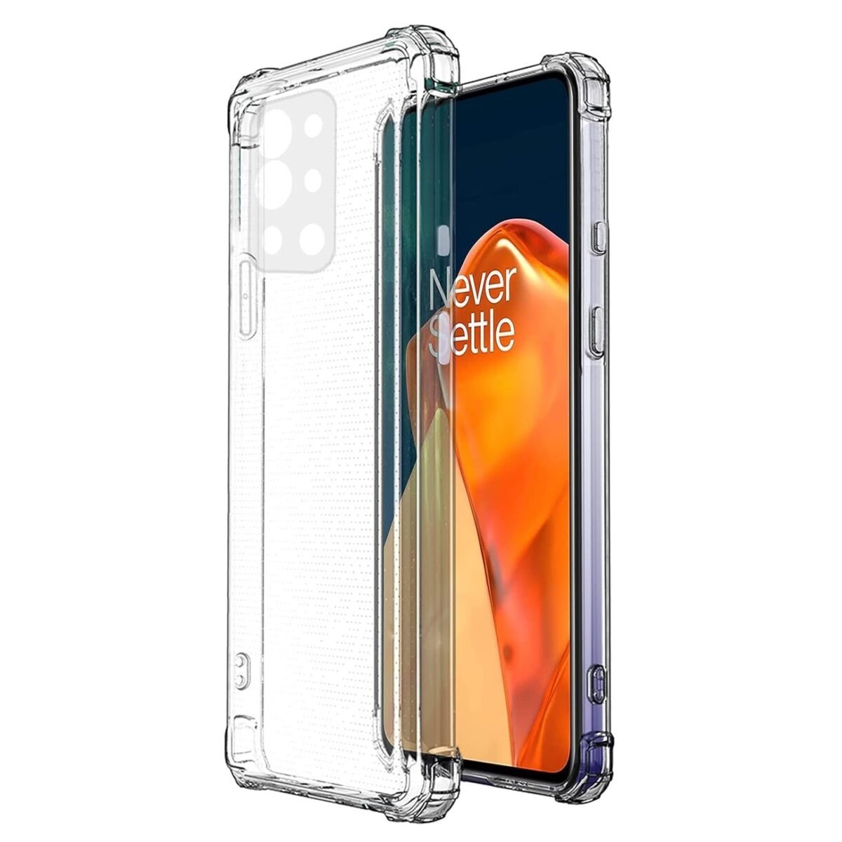 Flexible Hybrid Back Phone Case for Samsung Galaxy A50, Black (Transparent)