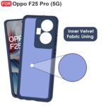 Oppo F25 Pro (5G) Back Cover | Camera Bump Protection & Inner Velvet Fabric Lining | Ultra Slim Matte Soft Rubberised Case Cover (Blue)