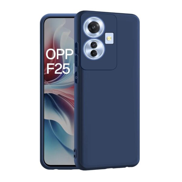 Oppo F25 Pro (5G) Back Cover | Camera Bump Protection & Inner Velvet Fabric Lining | Ultra Slim Matte Soft Rubberised Case Cover (Blue)