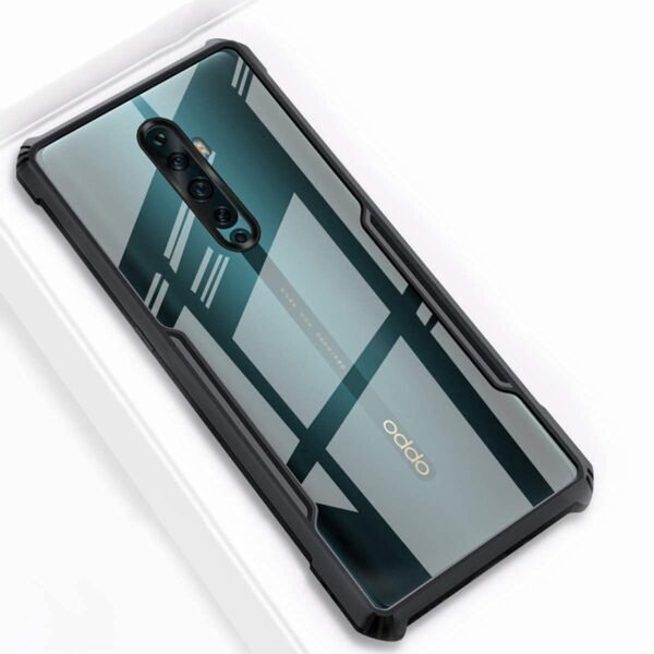 Shockproof Back Cover & Bumber case Cover for Oppo Reno 2z (Transparent Black Border)