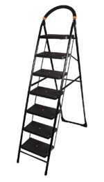 Black Diamond Ladder with Wide Steps 7 Steps 7.3 ft Folding Ladder Made in India