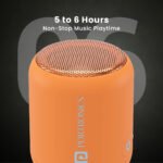 Portronics SoundDrum 1 10W TWS Portable Bluetooth 5.3 Speaker with Powerful Bass, Type C Charging cable included(Orange)