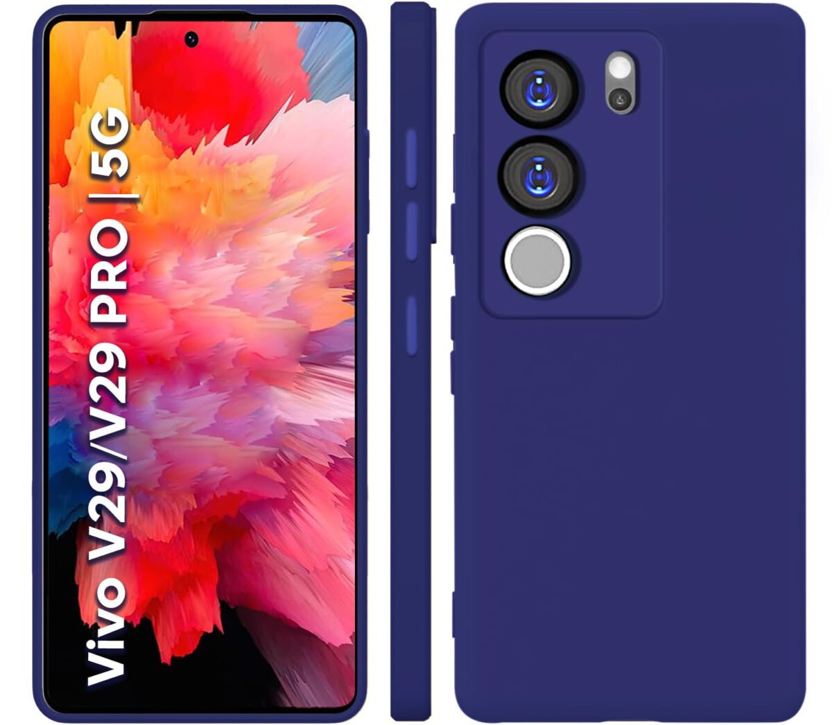 Vivo V29 / V29 Pro 5G Phone Case, Soft Slim TPU Silicone Back, Shock Absorption, Skin-Friendly & Anti-Scratch, (Blue)