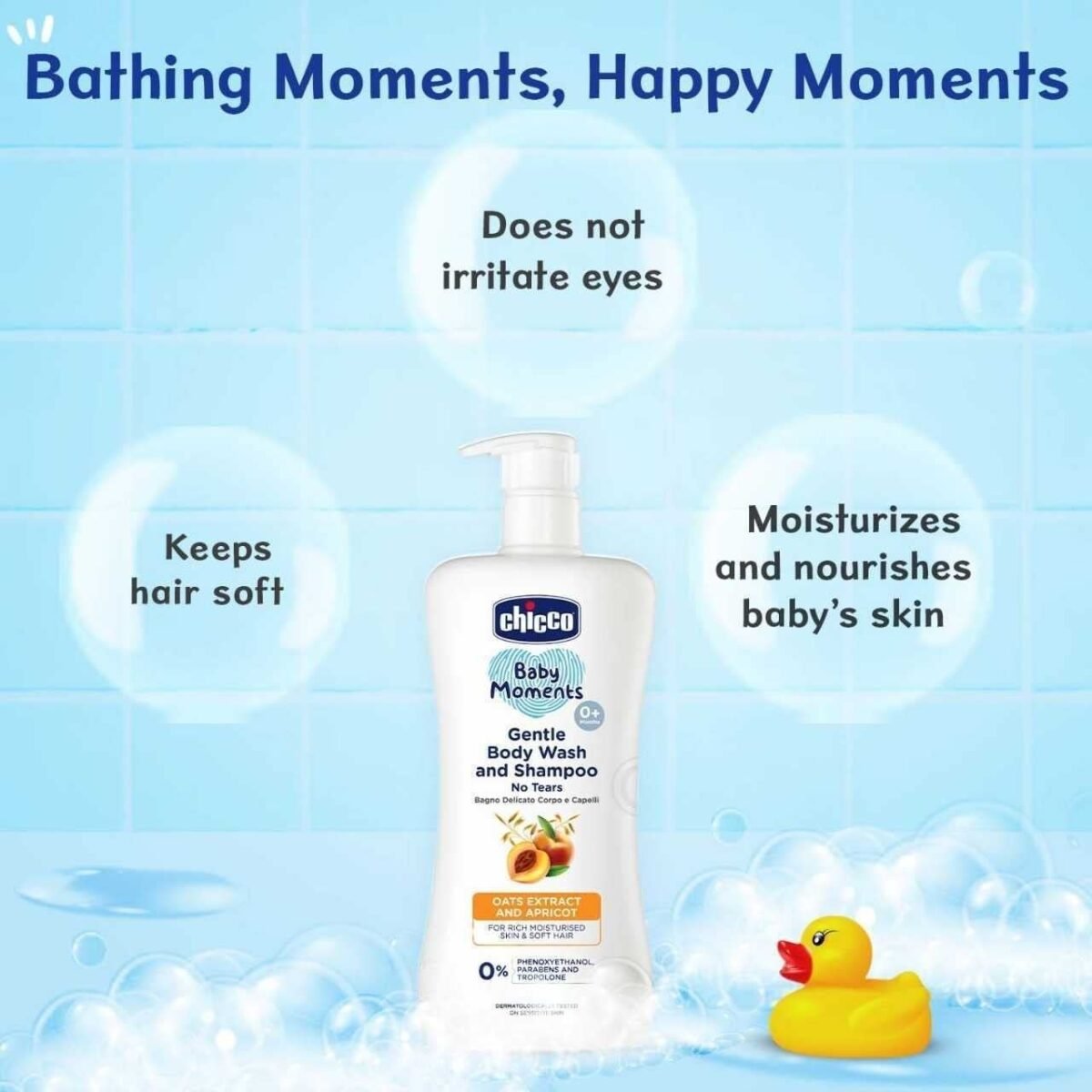 Chicco Baby Moments Gentle Body Wash and Shampoo (500ml) PACK OF 2 (500MLEACH)