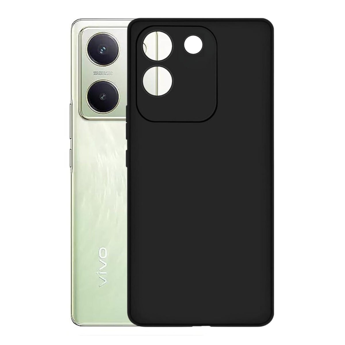 Vivo Y200 Pro 5G Back Cover | Soft Silicone Slim Back Case Cover for Vivo Y200 Pro 5G - Black