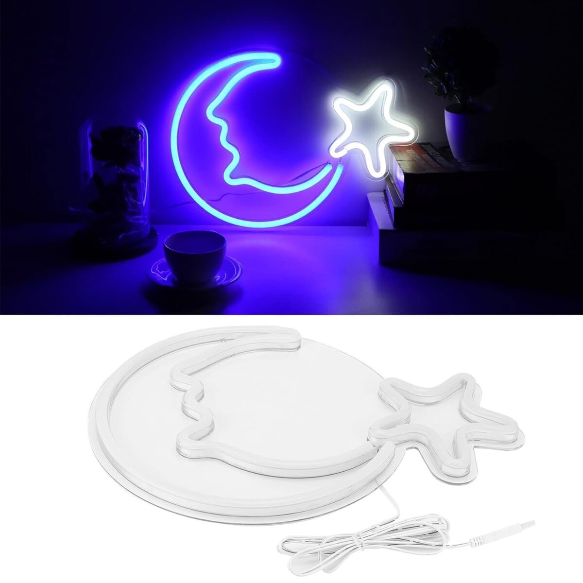 OMI Decorative Light, LED Neon Sign Moon Star Pattern for Pavilion for Home for Entrance Hall for Office'||