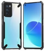 Bull Back Cover for Oppo Reno 6 (5G), Shockproof Slim Hybrid Clear Case (Black)