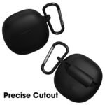 Silicone Case Scratch-Resistant, 360 Full Protection, Carabiner Clip Compatible with Keychain for Boat Atom 81 Airdopes