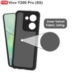 Vivo Y200 Pro (5G) Back Cover | Camera Bump Protection & Inner Velvet Fabric Lining | Ultra Slim Matte Soft Rubberised Case (Blue)