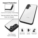 Samsung Galaxy S23 FE 5G Back Cover Case with Drop Protection Corner Airbag (Clear PC + Black TPU Bumper)