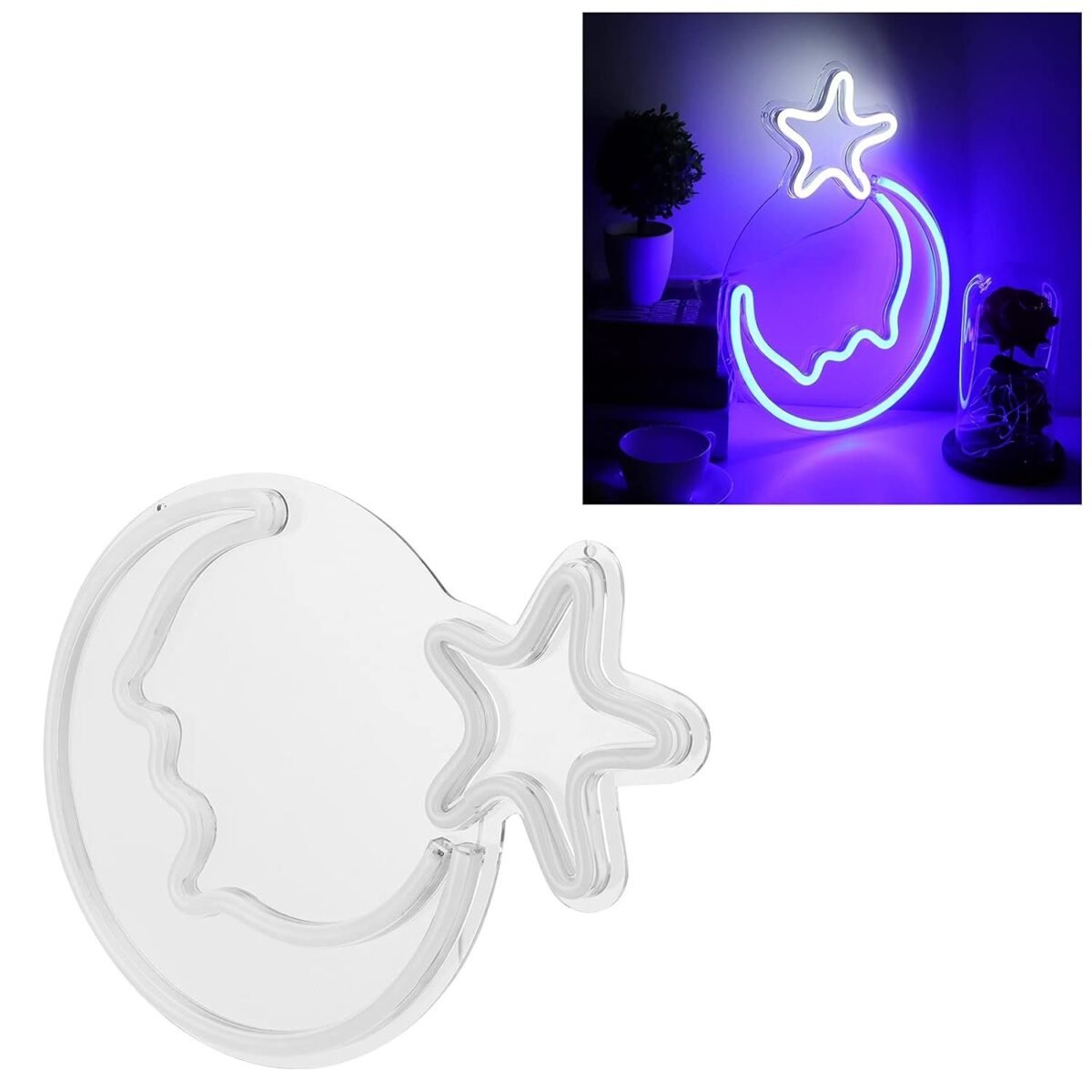 OMI Decorative Light, LED Neon Sign Moon Star Pattern for Pavilion for Home for Entrance Hall for Office'||