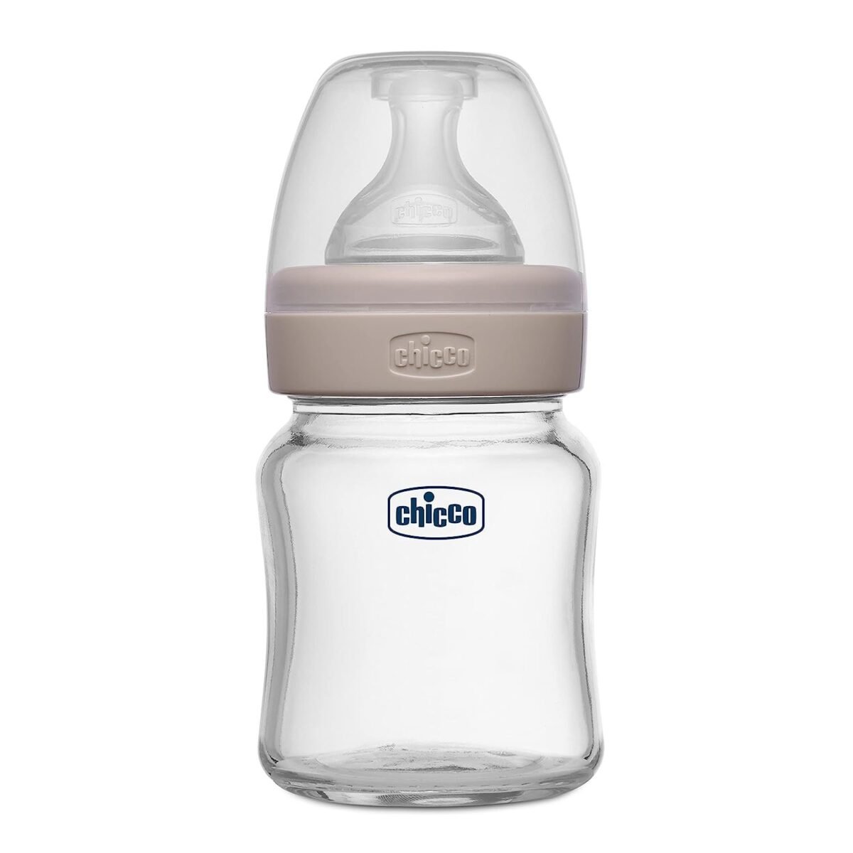 Chicco Well-Being Glass Feeding Bottle (120ml, Slow Flow) Neutral