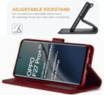 Oppo F27 Pro Plus 5G Flip Cover | PU Leather Wallet Stand | TPU Inside | Magnetic Closure | Red