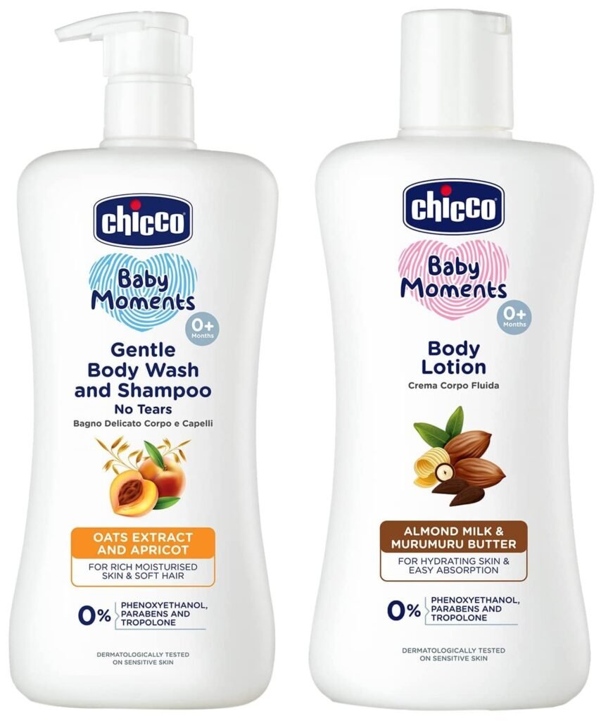 Chicco Gentle Bodywash & Shampoo 500Ml With Body Lotion 200Ml