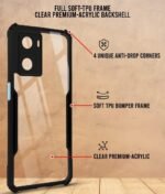 Back Cover Case for Oppo A77 4G | Oppo A77s (Shockproof with Polycarbonate Clear Panel | Professional Black) Eagle