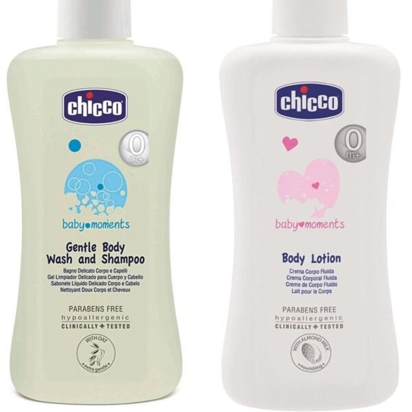Chicco Baby Wash And Shampoo 200ml With Baby body Lotion 200ml combo Pack