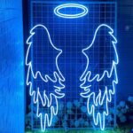 OMI Colours Beautiful Led Neon Wings Light Decor, feathers Wing Light Design for Wall Decoration, Selfie Booth | Big Large