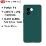 Vivo V30e (5G) Back Cover | Camera Bump Protection | Ultra Slim Matte Soft Rubberised Case Cover (Green)