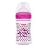 Chicco Well-Being 150 ml Feeding Bottle, Advanced Anti-Colic System, BPA Free, Hygienic Silicone Teat (Pink)