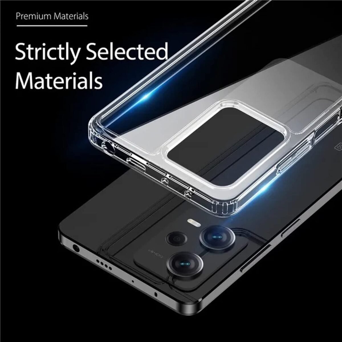 Shield Clear Acrylic Back Shock Proof Case Cover for Redmi Note 12 Pro (Transparent)