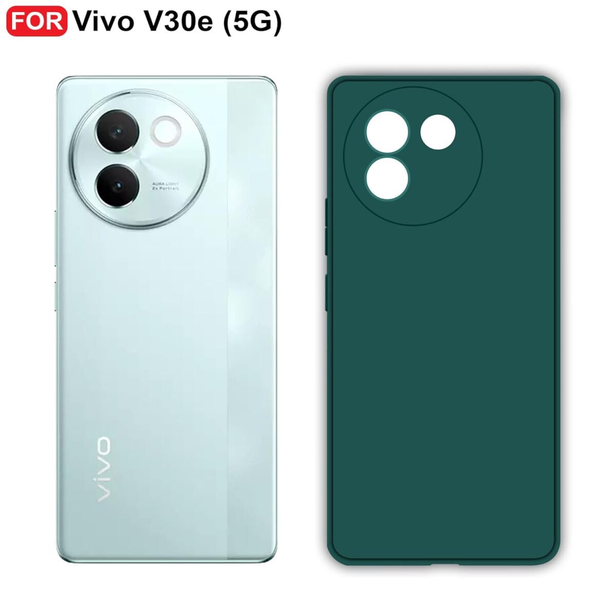 Vivo V30e (5G) Back Cover | Camera Bump Protection | Ultra Slim Matte Soft Rubberised Case Cover (Green)