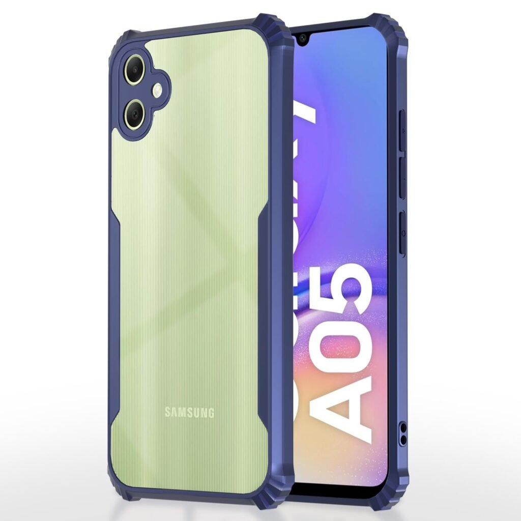 Samsung Galaxy A05 Back Cover | Crystal Clear Transparent Back | Ultra Hyrbid | Full Camera Protection | Raised Edge |